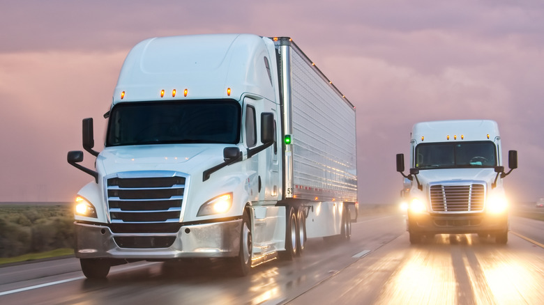 Semi trucks on the highway