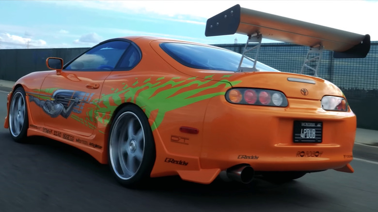 orange toyota supra