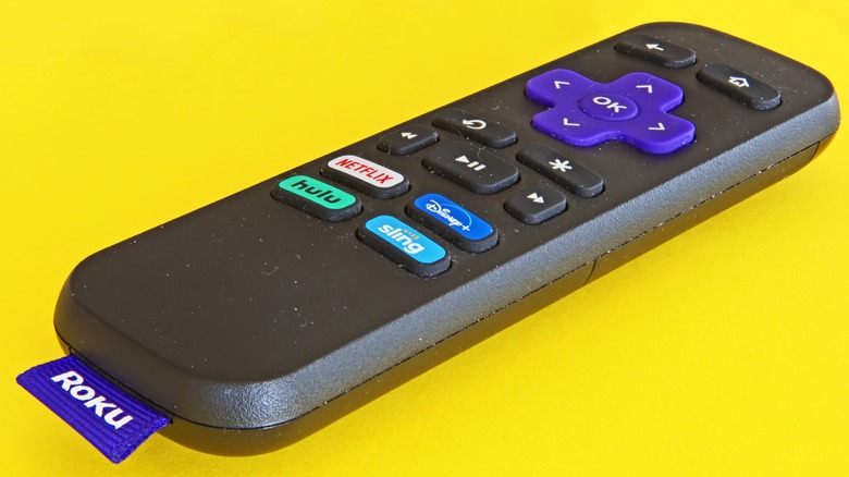 Roku remote yellow background