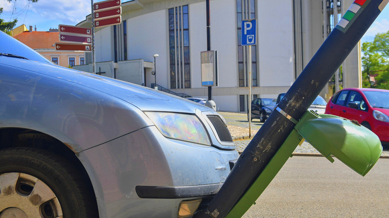 Car crashed into a utility pole