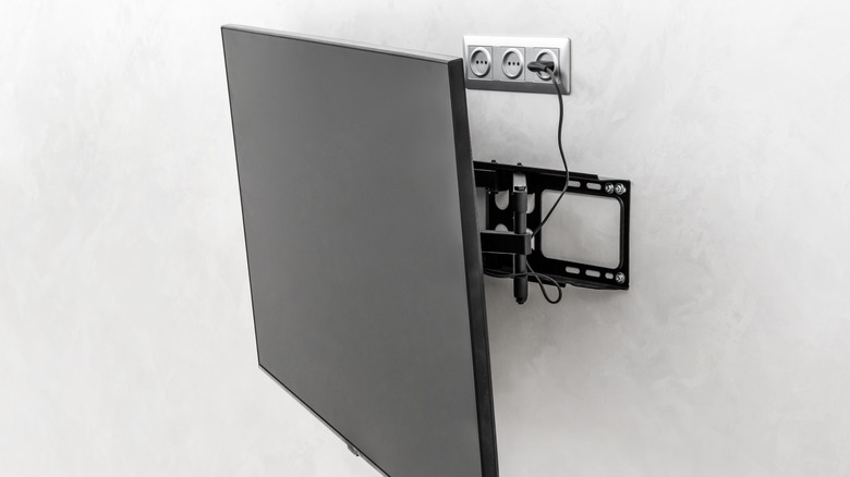 Mounted TV on wall