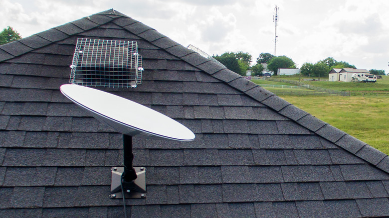 Starlink satellite house roof