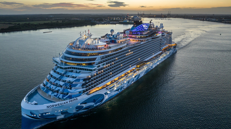 Top view of a cruise ship