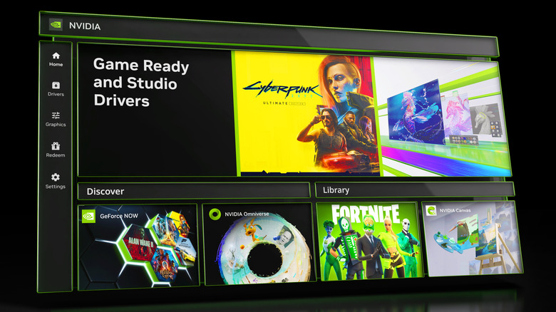 NVIDIA app with black background