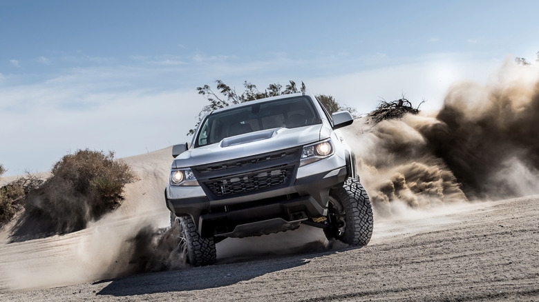 Truck driving off-road