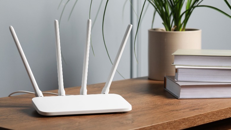 Wi-Fi router on a wooden table