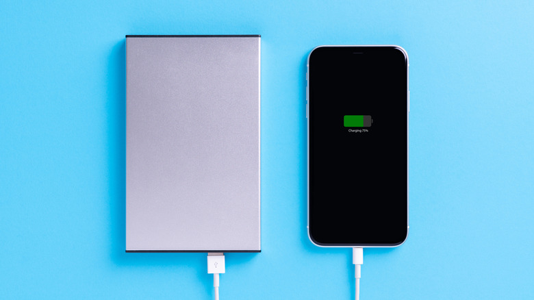 Phone displaying low battery warning
