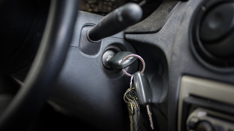 Car key in ignition