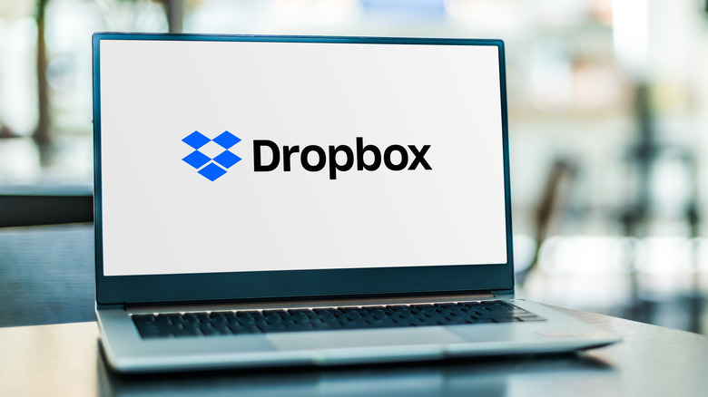 Dropbox logo on laptop