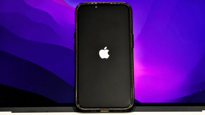 iPhone with Apple's logo 