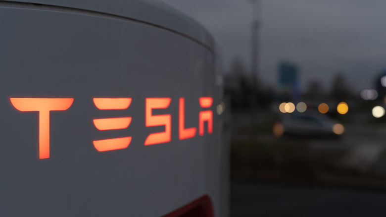 Tesla charger night