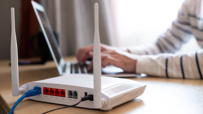 Wi-Fi router on table