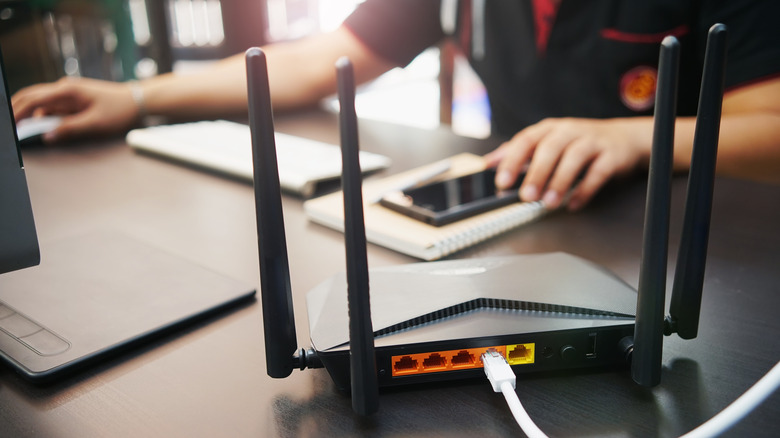Wi-Fi router on a table