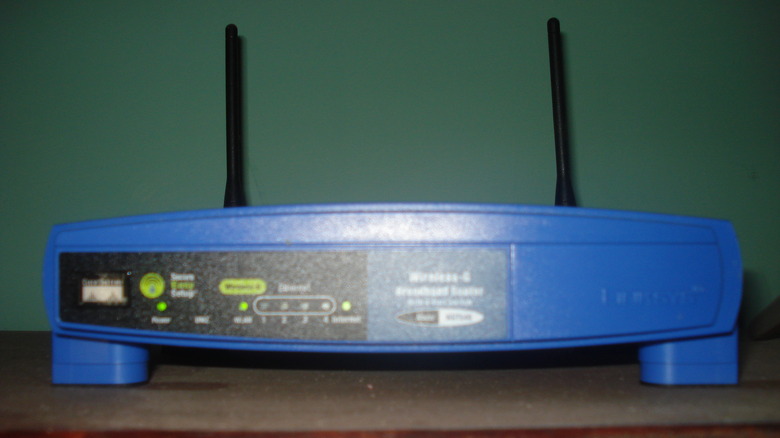 modem on desk 