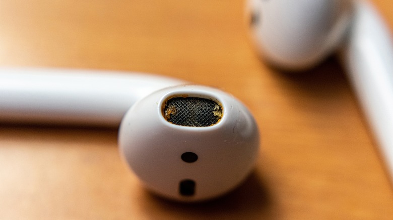 Dirty AirPods earbud