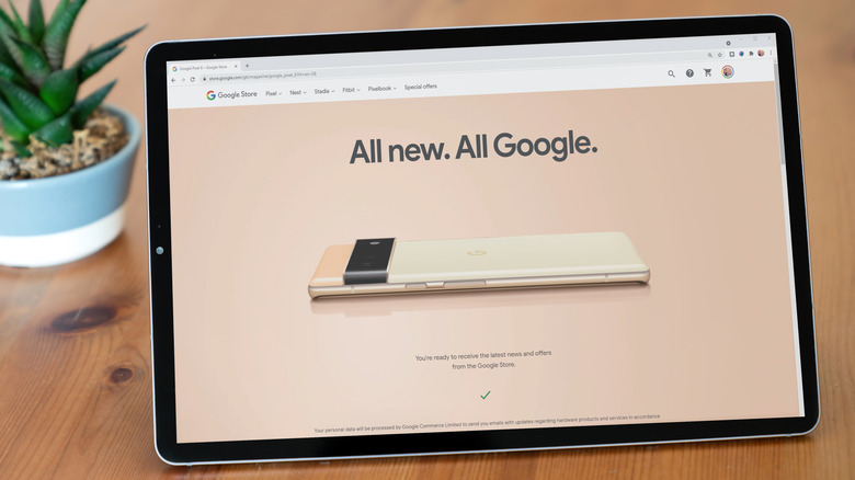 Google Store on tablet