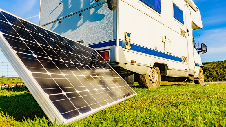 Solar panels in the sun