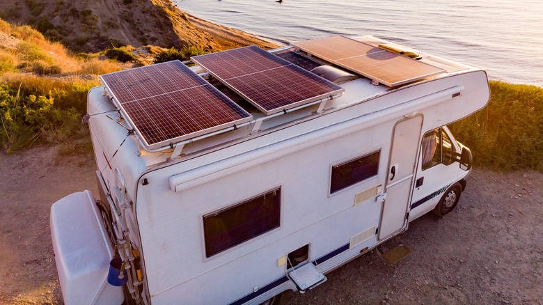 RV solar panels on an RV