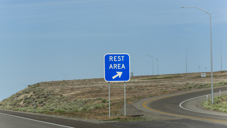 Sign for highway rest area