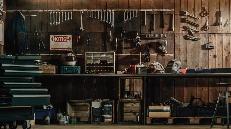 Garage full of older tools