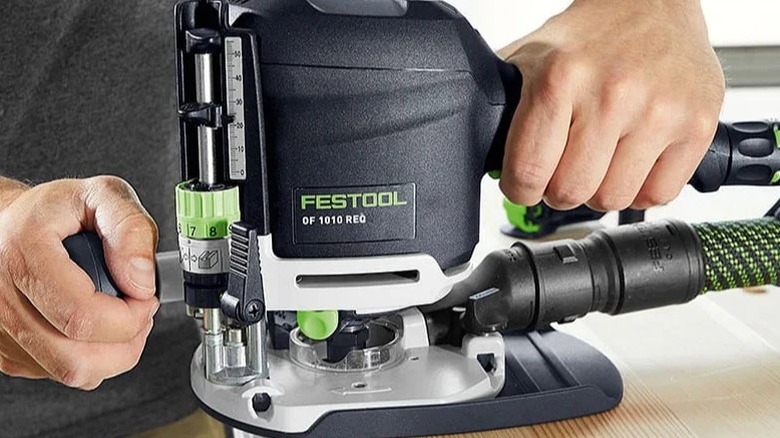 Person using Festool router