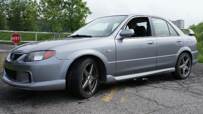 parked gray Mazdaspeed Protege