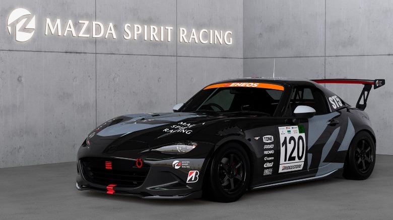 black Mazda Spirit Racing track car