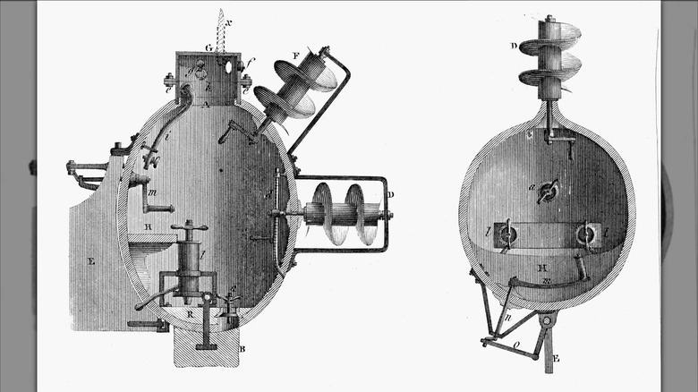 The Turtle submarine drawing
