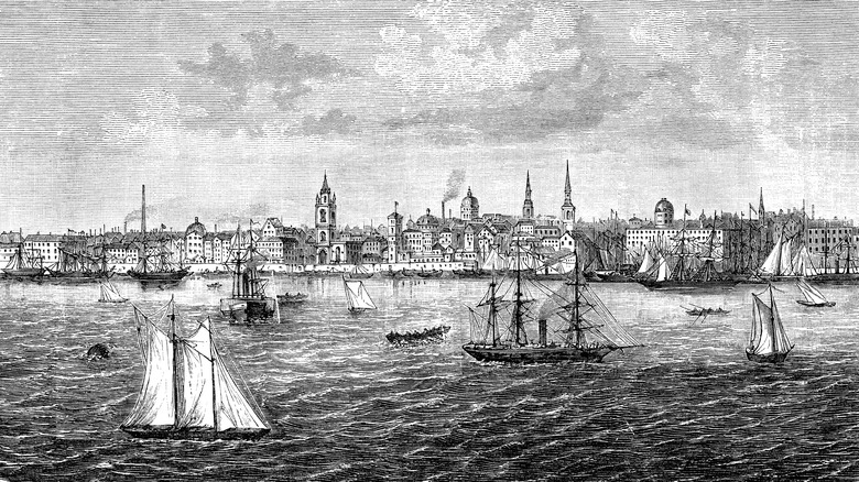 The port at Liverpool in the 1800s
