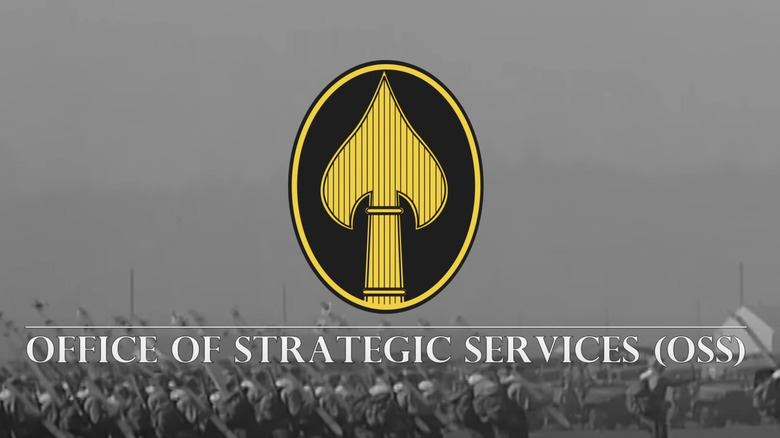 Yellow Office of Strategic Services spear emblem
