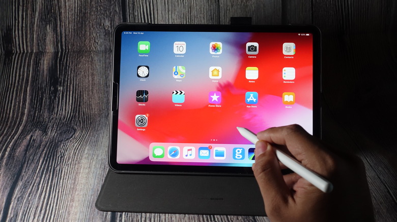 Person using an Apple iPad Pro