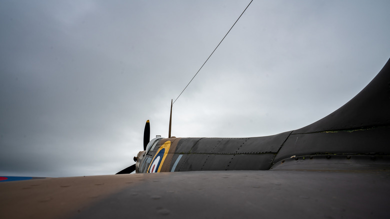 Rear view of Supermarine Spitfire showing antenna wire