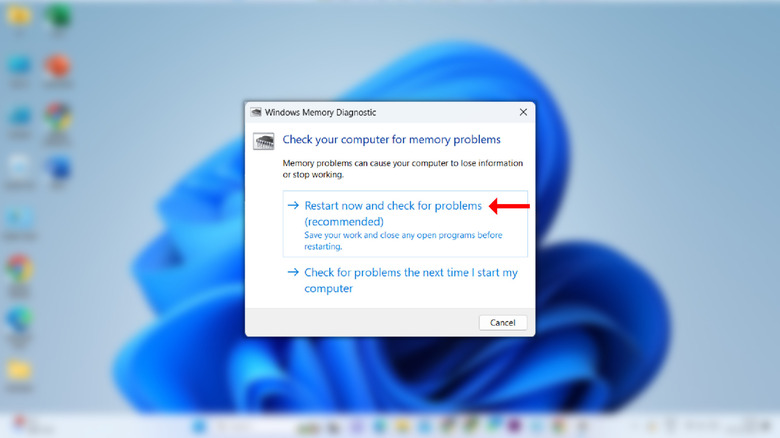 Screenshot of the Windows Memory Diagnostic Tool