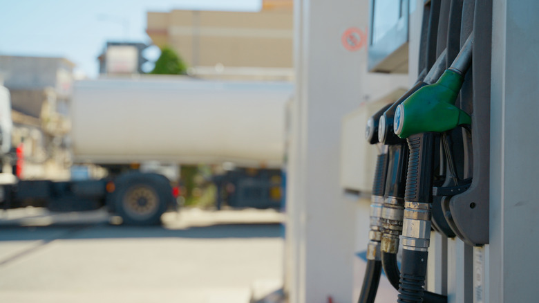 Gas pumps at gas station