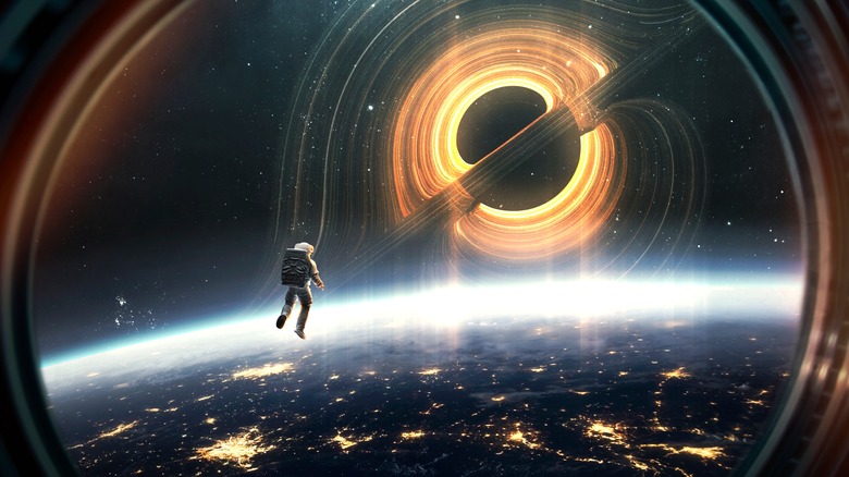 Astronaut approaching black hole