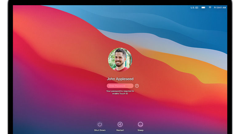Mac login screen