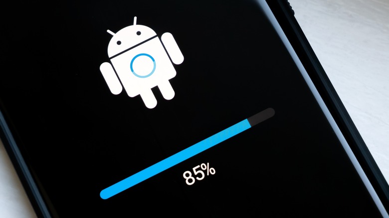 Android smartphone during an update