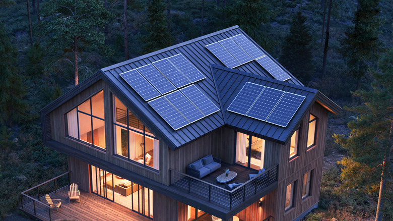 A house with solar panels