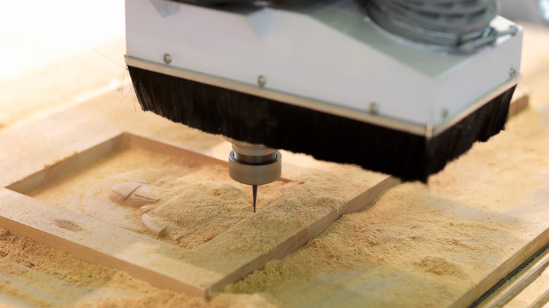 wood curving with a CNC router machine