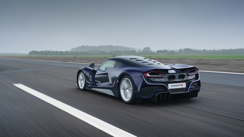 Hennessey Venom F5 on the track