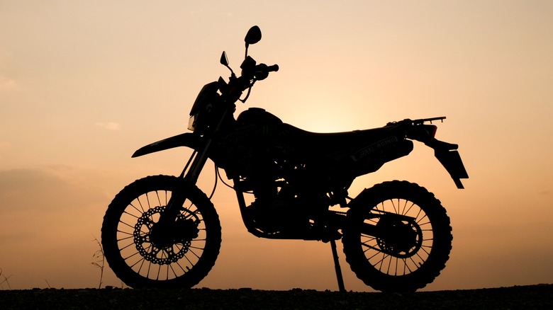 motorcycle silhouette outdoors