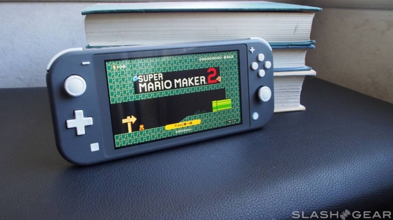 Nintendo Switch playing Super Mario Maker 2