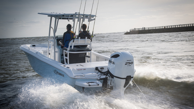 Honda BF250 outboard motor in the water
