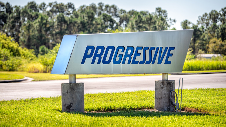 Progressive insurance office headquarters entrance sign