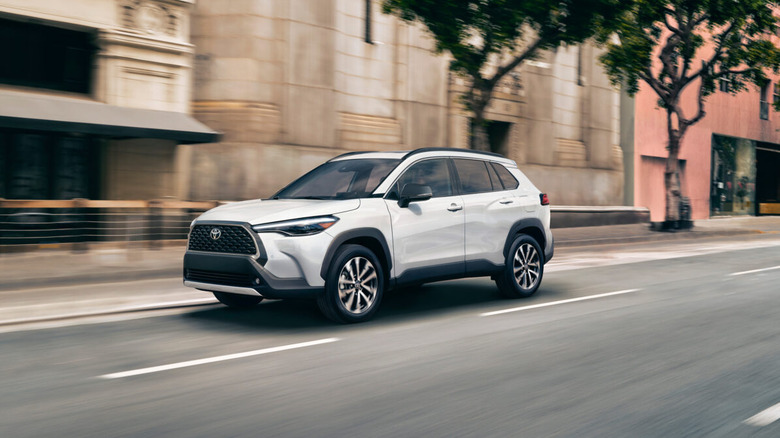 The 2025 Toyota Corolla Cross on a city street