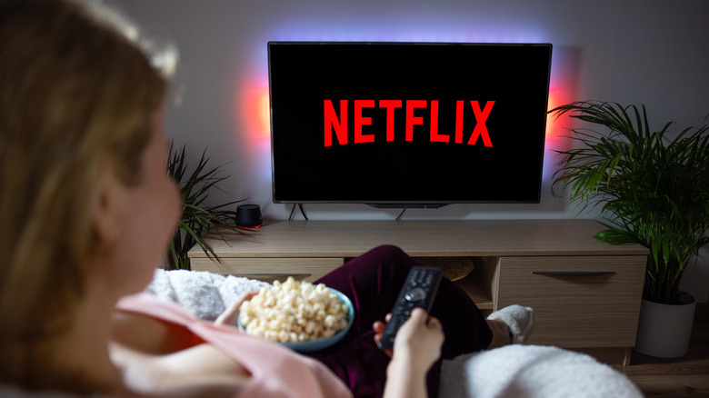 woman watching netflix