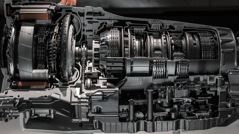 Automobile transmission gearbox in sections