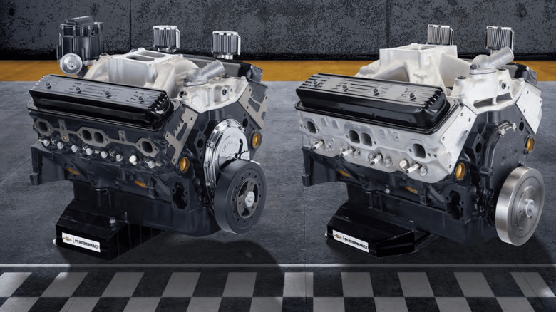 Two Chevrolet circle track crate engines