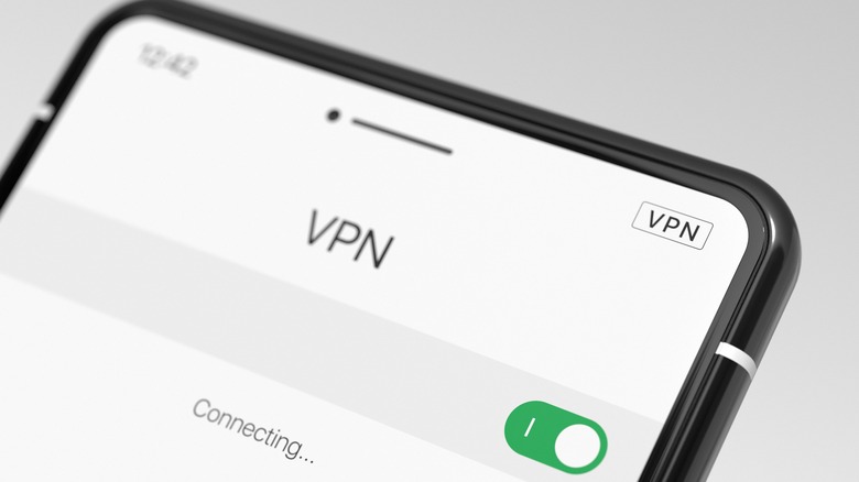 Phone with VPN menu