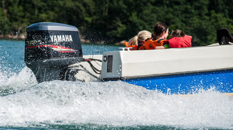 Yamaha engine on a speed boat